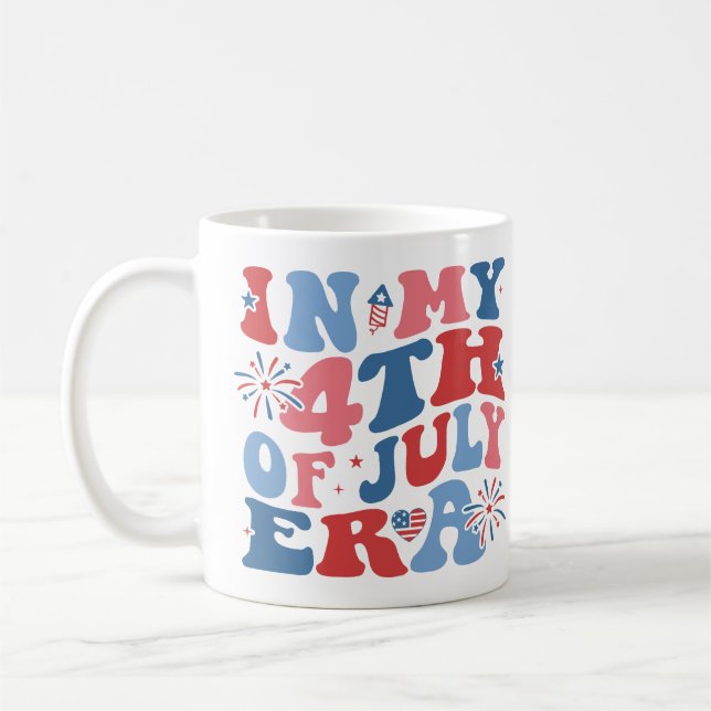 I Min 4:e Juli Era Självständighet Fjärde Juli Kaffemugg (Vänster)