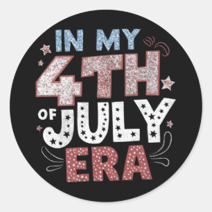 I Min 4:e Juli Era Usa Amerikansk Patriotisk Runt Klistermärke