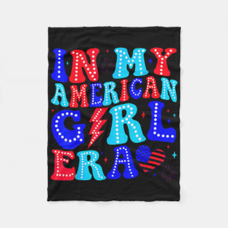 I Min Amerikanska Tjej Era Retro 4:e Juli Fjärde G Fleecefilt
