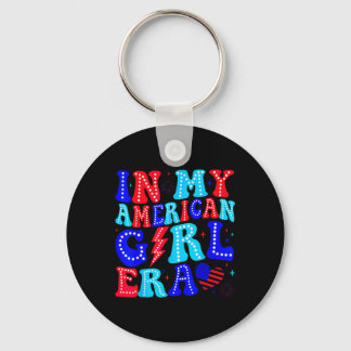 I Min Amerikanska Tjejepok Retro 4:e Juli Fjärde G Nyckelring