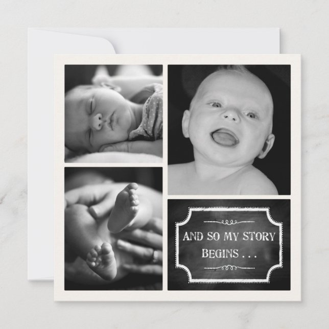 I min artikel börjar Chalk Design Birth-meddelande Meddelande (Framsida)