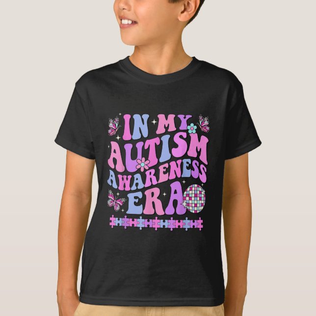 I min autismkunskap Era Retro Disco i april T Shirt (Framsida)