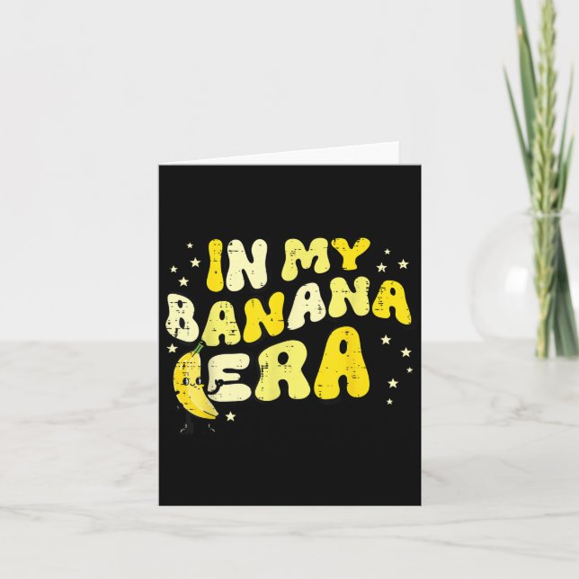 I Min BananEra Groovy Roligt Frukt Mat Meme Kvinna Kort (Framsida)