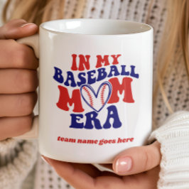 I MIN BASEBALL MAMMA ERA VINTAGE RETRO TEAM NAMN KAFFEMUGG