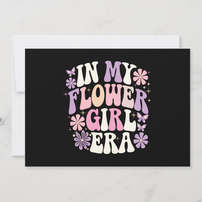 I Min Blomsterflicka Epok Retro Groovy Blomma Inbjudningar (Framsida)