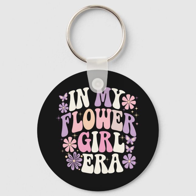 I Min Blomsterflicka-era Retro Groovy Blomma Nyckelring (Framsida)