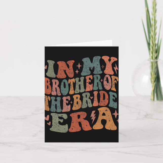 I min bror på Bride Era Groovy Bachelorette Kort (Framsida)