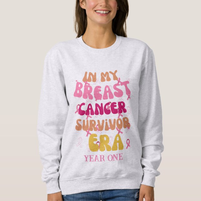 I min bröstcancer överlevande-era överlevde cancer t shirt (Framsida)