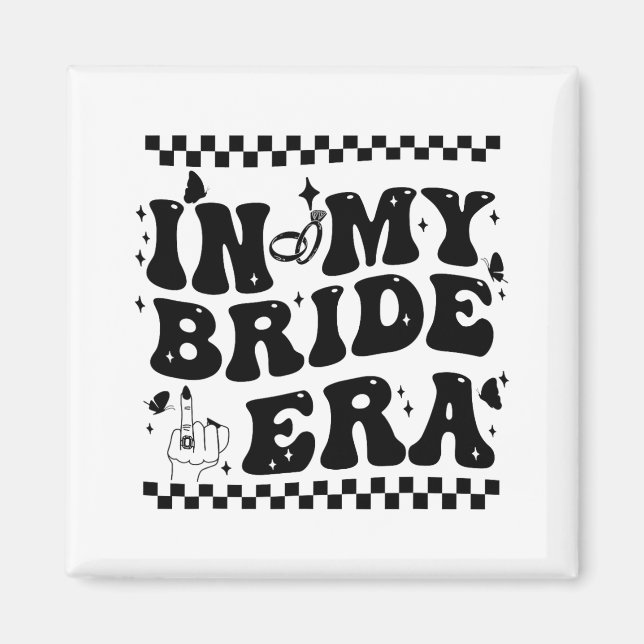 I Min Brud Era Groovy Brud Systerfest T-shirt Magnet (Framsidan)