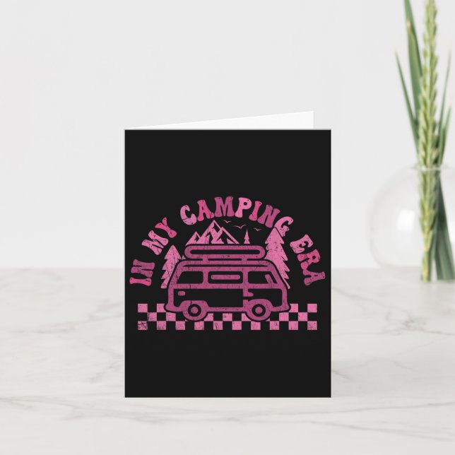 I min camping Era Retro Camper Van Outdoor Adventu Kort (Framsida)
