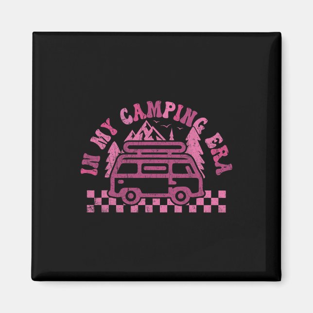 I Min Campingstid Retro Husbil Utomhusäventyr Magnet (Framsidan)