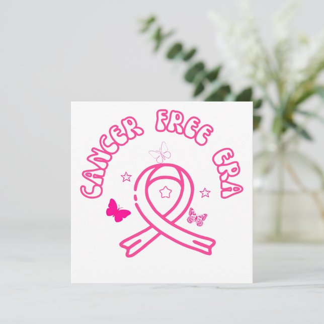 I min cancerfria era | Lusande bröstcancer Inbjudningar (Stående Fram)