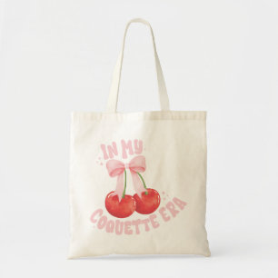 I min Coquette Era Cherries Rosa Bow Tygkasse