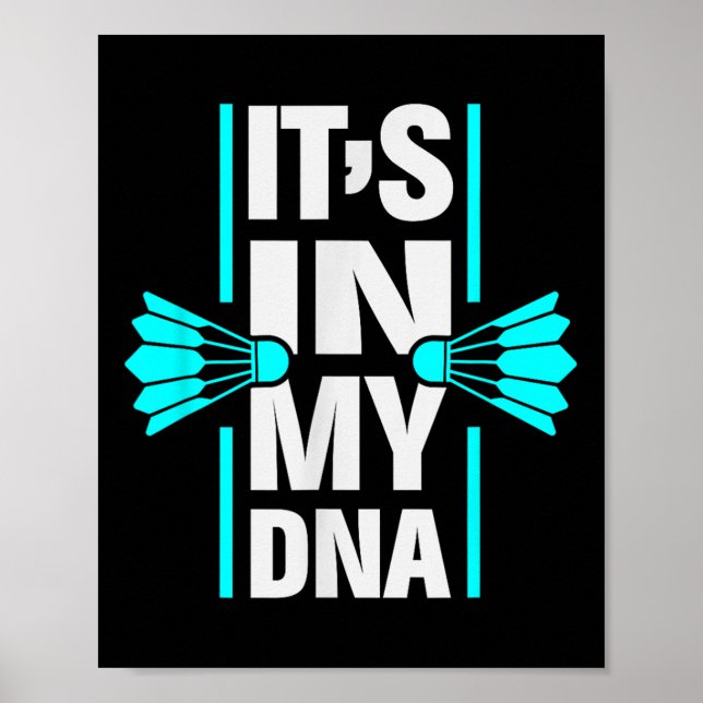 I min Dna Badminton Shuttle Racket Badminton P Poster (Framsidan)