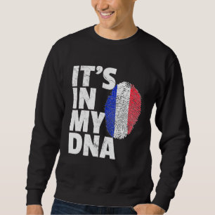 I min DNA-Fransk, Frankrike Flagga Pride National Lång Ärmad Tröja