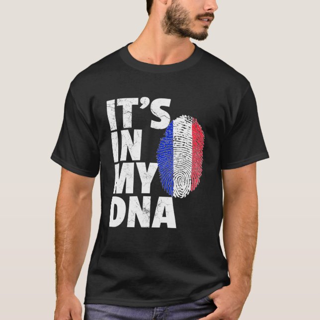 I min DNA-Fransk, Frankrike Flagga Pride National  T Shirt (Framsida)
