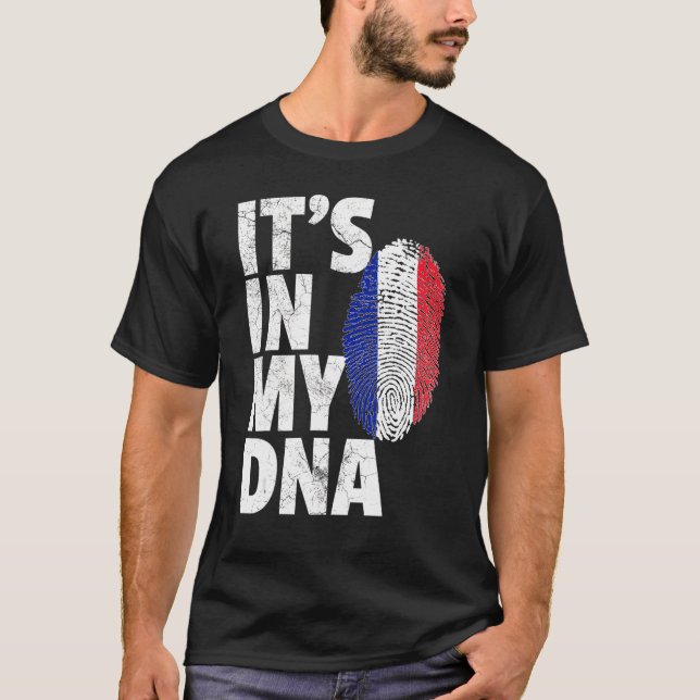 I min DNA-Fransk Frankrike Flagga Souvenir 1 T Shirt (Framsida)