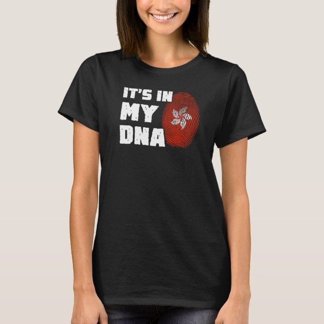 I min DNA Hong Kong Flagga Fingerprint Manar Wome T Shirt (Framsida)