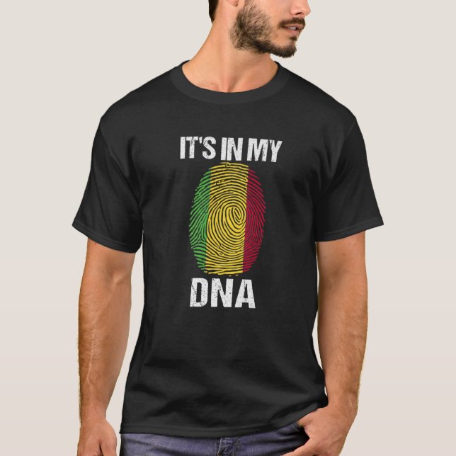 I min DNA Mali Flagga Malian Gifts Black Histor T Shirt (Framsida)