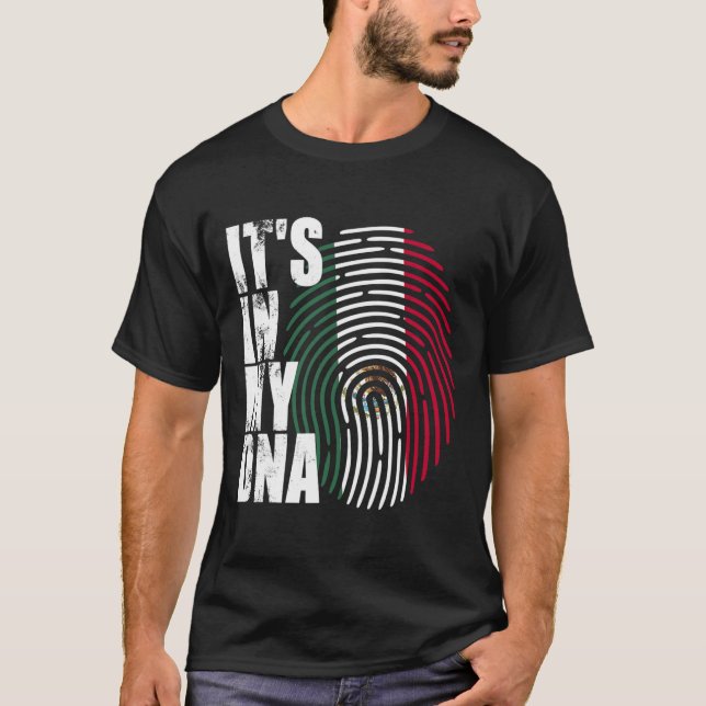 I min Dna Mexiko Mexikanska Flagga T Shirt (Framsida)