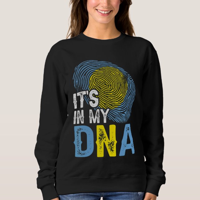 I min Dna Palau Flagga Fingerprint Patriotic T Shirt (Framsida)