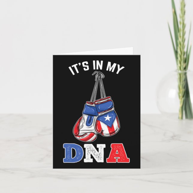I min Dna Puerto Rican Boxing Kort (Framsida)