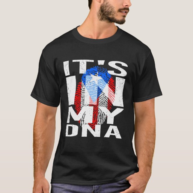 I min DNA - Puerto Rican - Puerto Rico i min D T Shirt (Framsida)