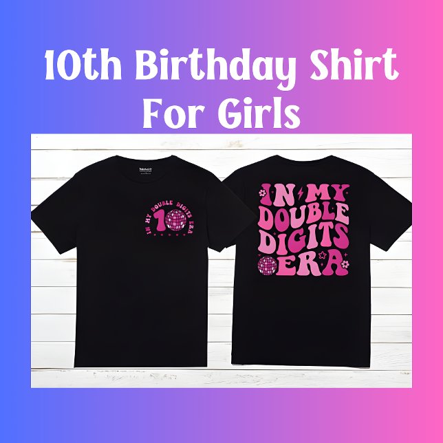 I min Dubbla Digits Era Retro 10th Birthday Girl T Shirt (Skapare uppladdad)