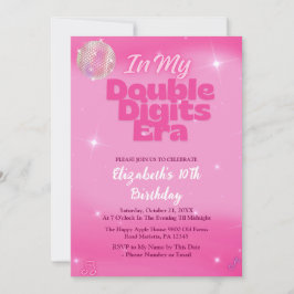 I Min Dubbla Siffrors Era Rosa 10-årsdag Inbjudningar