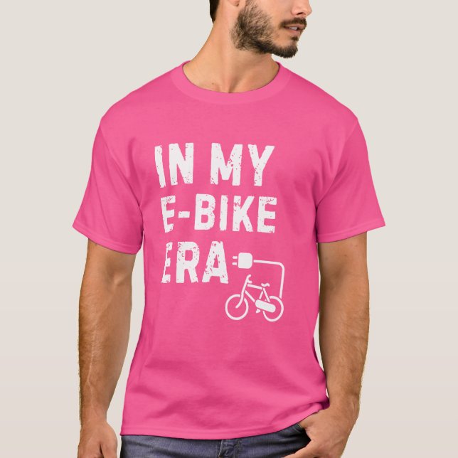 I min E-Bike Era Eco-Friendly Electric Bicycle Vin T Shirt (Framsida)