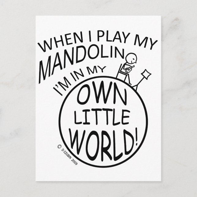 I min egen lilla värld Mandolin Vykort (Framsida)
