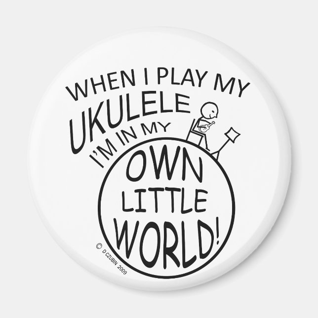 I min egen lilla världsukulele magnet (Framsidan)
