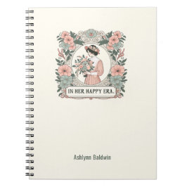 I min Era-Blommigt-Vintage Aesthetic Notebook Anteckningsbok
