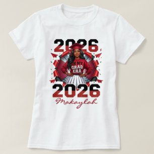 I Min Examenstid Svart Tjej Senior 2026 Röd & Svar T Shirt