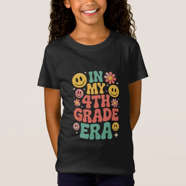 I Min Fjärde Klass Era Retro Fjärde Klass Tillbaka T Shirt (Framsida)