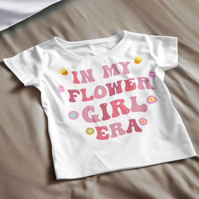 I Min Flower Girl-eraperiod T-shirt - Perfekt för  (Groovy birthday girl shirt, retro birthday girl toddler shirt, birthday girl gift, birthday shirt, )