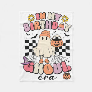 I min födelsedag Ghoul Era Retro Groovy Halloween Fleecefilt