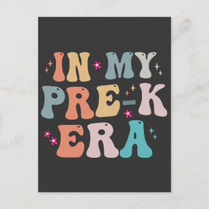 I min Förskola Era Roliga Groovy Present för Skola Vykort