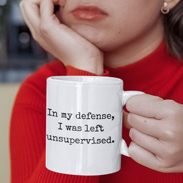 I min försvarare var jag oövervakad.. kaffemugg (in my defense i was left unsupervised funny quotes mugs)