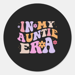I min gamla era är Retro Groovy for Cute Moster Li Runt Klistermärke