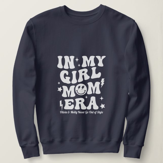 I min Girl Mamma Era Sweatshirt Navy Mamma Gift T Shirt (Design framsida)