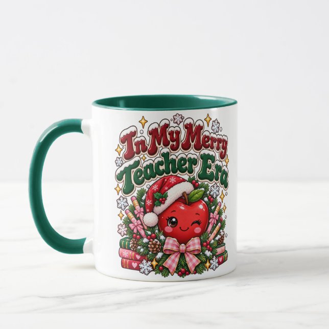 I Min Glada Lärartid Jul Äpple Anpassad  Mugg (Vänster)