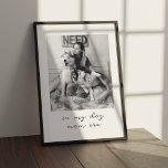I min Hund Era Djurälskares Anpassningsbar Keepsak Poster<br><div class="desc">Fira den omhuldade kopplingen mellan en sällskapsförälder och deras päls baby med vår "In My Mamma Era"-Djurälskare, Anpassningsbar Keepie Gift Poster. Den här unika teckningen har en personlig som gör att porträtt kan minnas den speciella förbindelsen mellan ägare och päls baby och skapar den som en perfekt för vilken hund...</div>