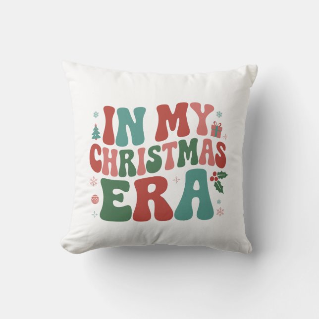 I min julera söta groovy julhelg  kudde (Framsida)