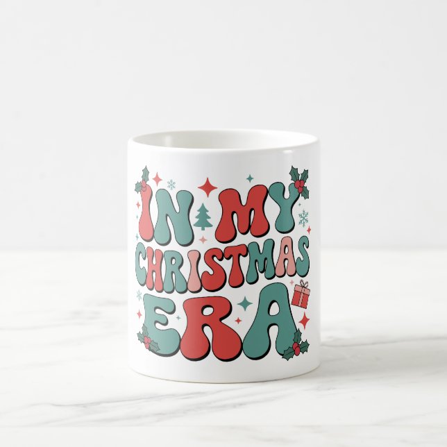 I min jultid Cute Groovy-julen Julafton Kaffemugg (Center)