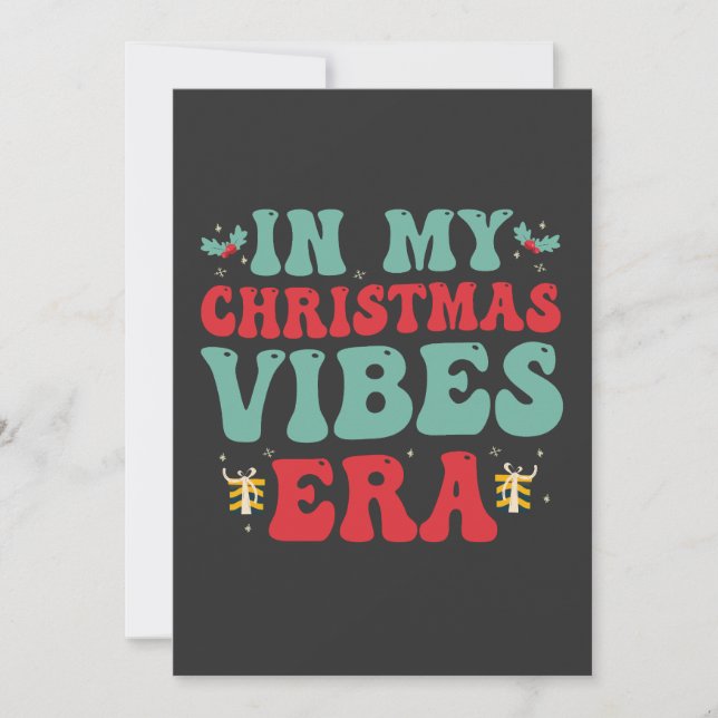 I min julvibe Era Funny Groovy Santa Gift Inbjudningar (Framsida)