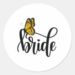 I Min Kommande Brud Era Fjäril Bliss Och Blommig W Runt Klistermärke