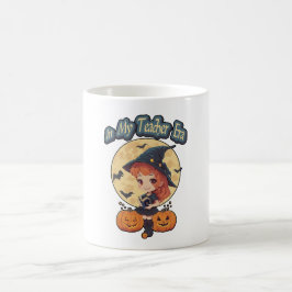 I min lärare Era Halloween Cute Witch Design Kaffemugg