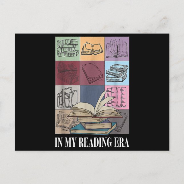 I min läskertid bokar jag Bok Älskare Helg Vykort (Framsida)