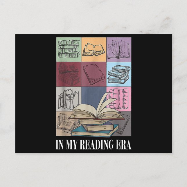 I min läskertid bokar jag Bok Älskare Vykort (Framsida)